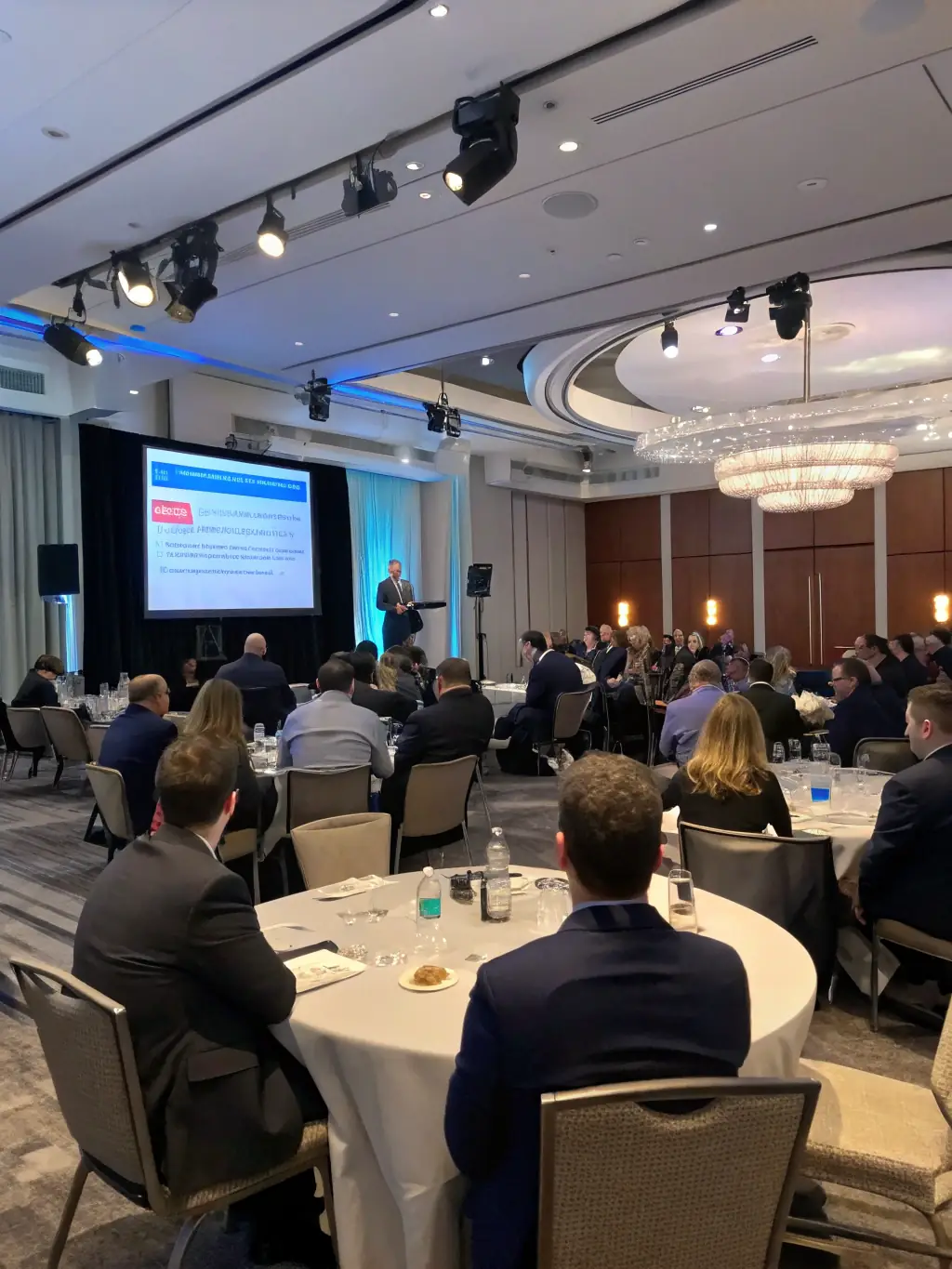 A diverse group of UK business professionals participating in a leadership training seminar, focusing on communication and decision-making skills.